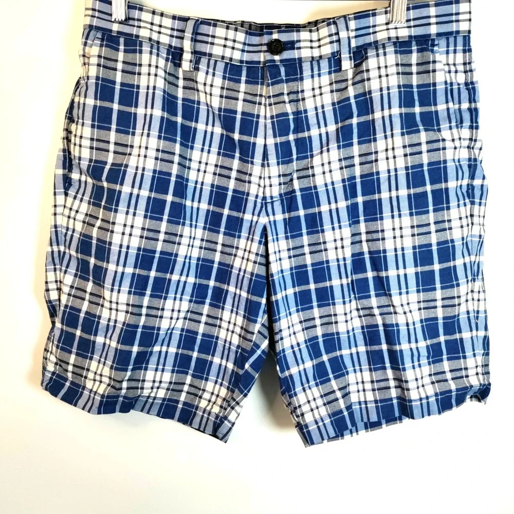 Banana Republic‎ Blue Plaid Preppy Athletic Golf Resort Beach Boho Shorts Men 32